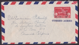 1949-EP-73 CUBA REPUBLICA 1949. Ed.99. ENTERO POSTAL CORREO AEREO. AVION. USADO A CALIFORNIA. - Briefe U. Dokumente