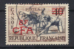 REUNION  CFA         N°314 (1953) Série Sports   Canoë Trace D'essuyage - Used Stamps