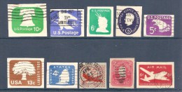 USA - ETATS UNIS - LOT DE 10 TIMBRES ISSUS D´ENTIERS POSTAUX DECOUPES - Autres & Non Classés