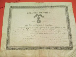 Brevet D'octroi De La Médaille Militaire/Grand Chancelier Ordre National Légion Honneur /Gendarme/Paris/ 1896    DIP92 - Andere & Zonder Classificatie