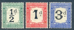 South Africa 1914. ½d, 1d And 3d. SACC 1*, 2*, 4*. SG D1*, D2*, D4*. - Ungebraucht