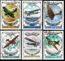 RUSSIE  1978 -  PA  132 à 137 - Histoire De L'aviation - Oblitérés - Used Stamps