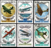 RUSSIE  1978 -  PA  132 à 137 - Histoire De L'aviation - Oblitérés - Oblitérés
