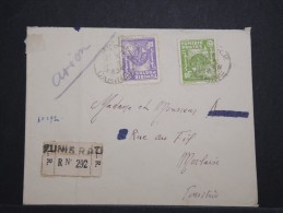 TUNISIE - Env Recommandée Pour La France Par Avion - Mars 1945 - A Voir - P15132 - Storia Postale