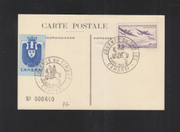 Carte Postale Journee Du Timbre Cambrai 1942 - Expositions Philatéliques