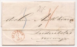 L. Non Affr. De DELEMMER/1865 Pour La Norvège. + Bonifications - Covers & Documents
