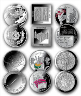 (!) Latvia FULL SET 6 Coins 5 Euro 2015 Lettland Letonia Silver PROOF   ALL Silber - Letland