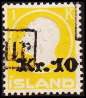 1925. Surcharge. King Frederik VIII. 10 Kr. On 1 Kr. Yellow. Only 21.000 Issued. TOLLUR. (Michel: 111) - JF191291 - Unused Stamps