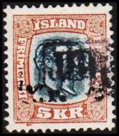 1930. Surcharge. Two Kings. 10 Kr. On 5 Kr. Blue-grey/brown. Only 50.000 Issued. TOLLUR... (Michel: 141) - JF191297 - Unused Stamps