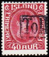 1932. King Christian X. Close, Unbroken Lines In Oval Frame. 40 Aur Lilac TOLLUR. (Michel: 164) - JF191327 - Unused Stamps