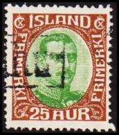 1920. King Christian X. Thin, Broken Lines In Ovl Frame. 25 Aur Brown/green TOLLUR. (Michel: 92) - JF191333 - Unused Stamps