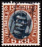 1920. King Christian X. Thin, Broken Lines In Ovl Frame. 5 Kr. Brown/blue TOLLUR. (Michel: 98) - JF191328 - Unused Stamps