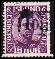 1920. King Christian X. Thin, Broken Lines In Ovl Frame. 15 Aur Violet TOLLUR. (Michel: 90) - JF191337 - Unused Stamps