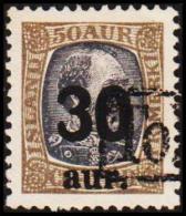 1925. Surcharge. King Christian IX. 30 Aur On 50 Aur Violet-grey/grey TOLLUR. (Michel: 112) - JF191375 - Ungebraucht