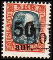 1925. Surcharge. King Christian IX. 50 Aur On 5 Kr. Grey/red-brown TOLLUR. (Michel: 113) - JF191358 - Unused Stamps