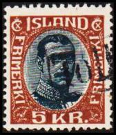 1920. King Christian X. Thin, Broken Lines In Ovl Frame. 5 Kr. Brown/blue TOLLUR. (Michel: 98) - JF191348 - Unused Stamps