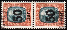 1925. Surcharge. King Christian IX. 2x 50 Aur On 5 Kr. Grey/red-brown TOLLUR. (Michel: 113) - JF191371 - Unused Stamps