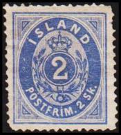 1873. Skilding. 2 Skilling Blue. Perf. 14x13½. Scarce Stamp. Missing Perfs. (Michel: 1A) - JF191403 - Usati