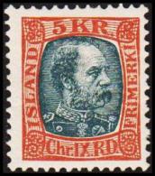 1904. King Christian IX. 5 Kr. Redbrown/grey. Only 17.200 Issued. (Michel: 47) - JF191409 - Used Stamps