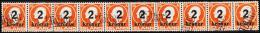1926. Surcharge. Jon Sigurdsson. 10x 2 Kr. On 25 Aur Orange Only 50.000 Issued. TOLLUR.... (Michel: 119) - JF191387 - Unused Stamps