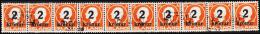 1926. Surcharge. Jon Sigurdsson. 10x 2 Kr. On 25 Aur Orange Only 50.000 Issued. TOLLUR. (Michel: 119) - JF191388 - Neufs