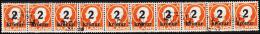 1926. Surcharge. Jon Sigurdsson. 10x 2 Kr. On 25 Aur Orange Only 50.000 Issued. TOLLUR. (Michel: 119) - JF191388 - Nuovi