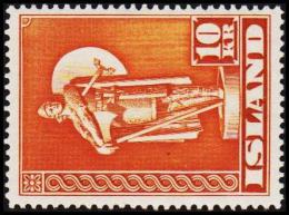 1945. Thorfinnur Karlsefni. 10 Kr. Orangebrown. Perf. 14 (Michel: 240A) - JF191448 - Used Stamps