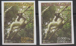 Madagascar Madagaskar 2003 Mi. 2605 -2606 Faune Fauna Lemur Lemurien Animals IMPERF NON DENTELES 2 Val. MNH ** - Madagascar (1960-...)