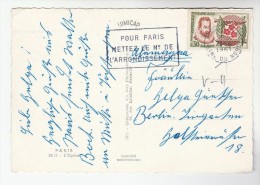 1961 FRANCE COVER Stamps 0.30 NICOT TOBACCO PLANT  (postcard Paris L'Opera)  Smoking Cigarette - Tabak