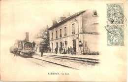 LA GARE DE LUSIGNAN TRAIN EN GARE EN 1905 POSTEE A ROUILLE - Lusignan