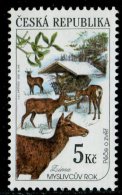 (cl.12 - P.2) Rep. Tchèque ** N° 257 (ref. Michel Au Dos) - La Chasse. Cervidés - - Unused Stamps
