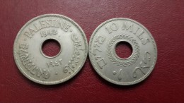 Israel-mandate Coins-(10 Mils)-(1942)-nikal-good - Unclassified