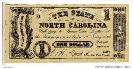 BILLET U.S.A. - REPRODUCTION - IDEM P.S.2359 - 1 DOLLAR - 01/091862 - NORTH CAROLINA - GUERRE DE SECESSION - UNIFACE - Other & Unclassified