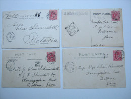 1903/05 , 4 Picture Postcards Send To Java - Storia Postale