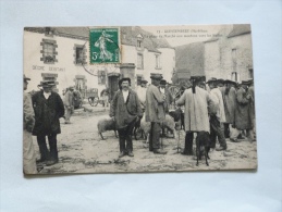 QUESTEMBERG     LA PLACE DU MARCHE AUX MOUTONS VERS LES HALLES - Questembert