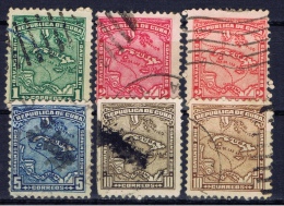 C+ Kuba 1914 Mi 27-29 31 33-34 Landkarte - Used Stamps