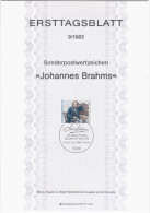 Germany Deutschland 1983-9 Johannes Brahms, Composer Compositeur Music Musique Musik, Canceled In Bonn - 1981-1990