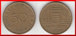 **** SARRE - SAARLAND - 50 FRANKEN 1954 **** EN ACHAT IMMEDIAT !!! - Otros & Sin Clasificación