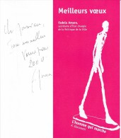 Voeux Autographes 2009 De Fadela Amara, Secrétaire D´État à La Ville + Enveloppe Avec EMA Paris Bonvin CTC Paris Sud - Andere & Zonder Classificatie