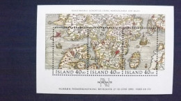Island 733/5 Block 11 **/mnh, Tag Der Briefmarke 1990; Internationale Briefmarkenausstellung NORDIA ’91, Reykjavik. - Blokken & Velletjes
