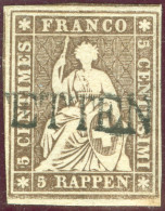 Heimat SH Stetten 1858- Langstempel Auf Strubel Zu#22G Weissrandig - Used Stamps