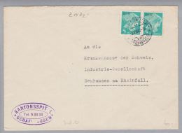 Heimat SH Schaffhausen 1942-07-20 Portofreiheit-Brief Zu#14Az Gr#819 Kantonsspital - Franchigia