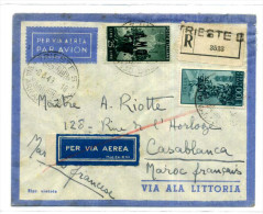 ITALIE  / LETTRE RECOMMANDEE DE TRIESTE POUR CASABLANCA MAROC / 1949 / SURCHARGE AMG  FTT - Poststempel