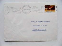 Cover Sent From Finland Special Atm Machine Cancel Deer Animal Christmas Noel  1980 - Cartas & Documentos