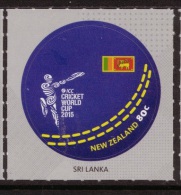 NEW ZEALAND 2015 ICC Cricket World Cup Self-adhesive Round Odd Shape Sri Lanka Stamp Sports Ball Flag MNH 1v - Nuovi