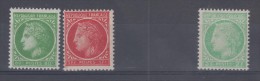 FRANCE - 875/876* + 680** ( 3 Timbres Avec Varietées) - 1945-47 Ceres (Mazelin)