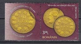 Roemenie 2013 Mi Nr 6732  Gouden Munt 20 Lei, Karl I. (1870)  Met Tab De Achterzijde Van De Munt - Usati