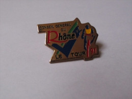 Pin's Cyclisme / Tour De France 1991 - Conseil Général Du Rhone - Cyclisme