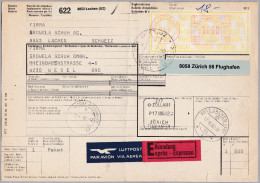 Heimat SZ LACHEN 1982-08-17 Luftpost Expres Paketkarte Nach Wesel D - Automatenmarken