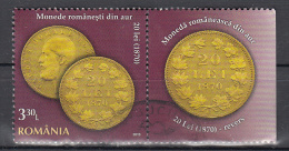 Roemenie 2013 Mi Nr 6732  Gouden Munt 20 Lei, Karl I. (1870)  Met Tab De Achterzijde Van De Munt - Used Stamps